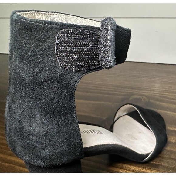 Jeffrey Campbell Lindsay Black Suede Ankle Strap Block Heel Sandals Women's‎ 6 - Picture 7 of 11